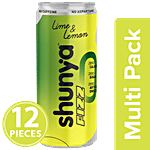 Shunya Fizz Lime & Lemon - Guilt-Free Soft Drink With Zero Sugar & No Preservatives 12x300 ml Multipack