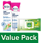 bb Combo Veet Hair Removal Cream-Sensitive Skin 100 g + Dettol Original Wipes 40 pcs Combo 2 Items