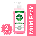 Dettol Clinical Strength Antiseptic Hand Sanitizer 2x500 ml Multipack