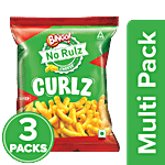 Bingo! No Rulz Cheese Curlz Namkeen - Baked 3 x 53 g Multipack