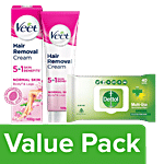 bb Combo Combo - Veet Hair Removal Cream, Normal + Dettol Disinfectant Wipes Combo 2 Items