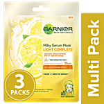 Garnier Skin Naturals - Light Complete, Face Serum Sheet Mask, Yellow 3x32 g Multipack
