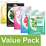 Garnier Serum Sheet Mask (2 Light complete+Sakura white+Charcoal+Hydra Bomb+GreenTea) Combo 5 Items