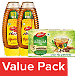 Dabur Honey-100% Pure, 400 g (Buy 1 Get 1 Free) + Vedic Suraksha Green Tea,25 Tea Bags Combo 2 Items