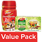 Dabur Chyawanprash - 2X Immunity, 1 Kg + Vedic Suraksha Green Tea, 25 Tea Bags Combo 2 Items