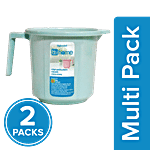 BB Home Popular Plastic Bathing Mug - Blue 2 x 1 L Multipack