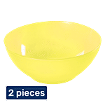 Princeware Microwaveable Plastic Multiutility Bowl - Yellow, New Coral, L2271 YL 2 x 420 ml Multipack