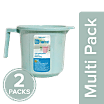 BB Home Popular Plastic Bathing Mug - Blue 2 x 1.5 L Multipack