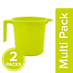 BB Home Premium Plastic Bathing Mug - Green 2 x 1 L Multipack