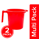 BB Home Premium Plastic Bathing Mug - Red 2 x 1 L Multipack