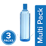 BB Home Octa Plastic Pet Water Bottle - Light Blue, Narrow Mouth 3 x 1 L Multipack