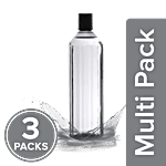 BB Home Octa Plastic Pet Water Bottle - Black, Narrow Mouth 3 x 1 L Multipack