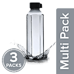BB Home Penta Plastic Pet Water Bottle - Black, Wide Mouth 3 x 1 L Multipack