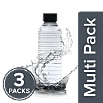BB Home Leo Plastic Pet Water Bottle - Black, Wide Mouth 3 x 1 L Multipack