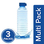 BB Home Leo Plastic Pet Water Bottle - Light Blue, Wide Mouth 3 x 1 L Multipack