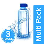 BB Home Penta Plastic Pet Water Bottle - Light Blue, Wide Mouth 3 x 1 L Multipack