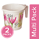 Ratan Plastic Mug With Handle - Lily Pink, Nova, 15200P-LP 2 x 1 L Multipack