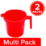 BB Home Premium Plastic Bathing Mug - Red 2 x 1.5 L Multipack