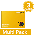 Papergrid A4 Drawing Book - 32 Pages, Soft Cover 3 x 1 pc Multipack