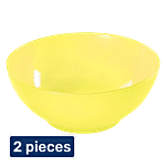Princeware Microwaveable Plastic Multiutility Bowl - Yellow, New Coral, L2273 YL 2 x 1.36 L Multipack