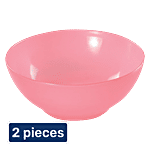 Princeware Microwaveable Plastic Multiutility Bowl - Pink, New Coral, L2273 PK 2 x 1.36 L Multipack