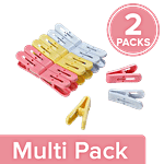Mr. Boss Coral Plastic Cloth Clip 2 x 12 pcs Multipack