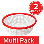 Ratan Fruit & Vegetable Colander/Basket/Strainer - Small, Red, Deluxe, 13220DB 2 x 1.95 L Multipack