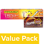 Mangaldeep Pooja Agarbatti - Treya, Power Of 3 in 1 + Home Lite Matchbox - Big 1 Pc Combo 2 Items