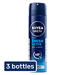 Nivea Men Fresh Active Deodorant - Ocean Extracts, Long Lasting Freshness 3x150 ml Bottle (Multipack)