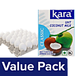 bb Combo Fresho Farm Eggs  Medium 30 pcs + Kara Coconut Milk UHT Classic, Imported 200 ml Combo 2 Items