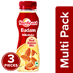 Sunfeast Badam Milkshake - With Real Almond Bits, Rich In Calcium & Protein, Thick, Creamy 3x180 ml Multipack
