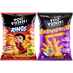 Too Yumm! Aloo Chat Potato Stix + Tomato Thunder Rings, 70 g Each Combo 2 Items