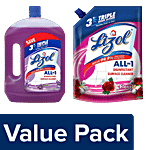 bb Combo Lizol Disinfectant Surface & Floor Cleaner Liquid Lavender 2 L + Refill 1.8 L Combo 2 Items