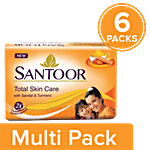 Santoor Bathing Soap - Sandal & Turmeric 6 x 100 g (Multipack)