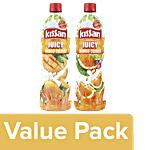 Kissan Juicy Mango Squash, 750 ml + Juicy Orange Squash, 750 ml Combo Bottle 2 Items