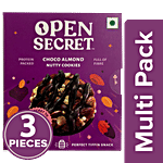 Open Secret Nutty Cookies - Choco Almond, No Added Maida, 40-50% Nuts, Box of 2 Cookies 3x25 g Multipack