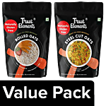 True Elements Rolled Oats - Gluten Free + Gluten Free - Steel Cut Oats (each 500 g) Combo 2 Items