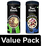 True Elements Fibre Rich Muesli For Breakfast 400g + Sugar Free Breakfast Cereals Oatmeal 500g Combo 2 Items
