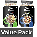 True Elements Fibre Rich Muesli For Breakfast + Cranberry Blueberry Muesli Fibre (each 1kg) Combo 2 Items