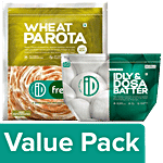 iD Fresho Idly Dosa Batter, 1 Kg + Whole Wheat Parota, 350 g Combo 2 Items