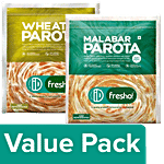 iD Fresho Whole Wheat Parota, 350 g + Malabar Parota, 350 g Combo 2 Items