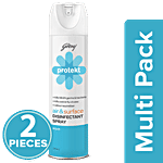 Godrej Protekt Disinfectant Spray - Air & Surface Sanitizer Aqua Fragrance 2 x 240 ml Multipack