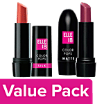 Elle 18 Color Pops Silk + Matte Lipstick 4.3 g -  R04 + Cherry Wine Combo 2 Items