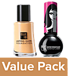 Elle 18 Lasting Glow Foundation 27 ml 01 Pearl + Water Resistant Black Out Liner 5 ml Combo 2 Items