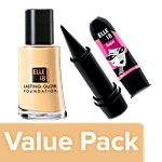 Elle 18 Lasting Glow Foundation 27 ml 02 Marble + Kajal 3 ml Combo 2 Items