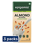 Epigamia  Dairy Free Almond Beverage - Unsweetened 3 x 1 L Multipack