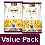 Keya Penne Pasta, 400 g + Fusilli Pasta, 400 g Combo Pouch (2 Items)