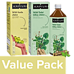 Kapiva Tulsi Giloy Juice, 1 L + Amla Juice, 1 L Combo 2 Items