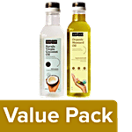 Kapiva Virgin Coconut Oil, 500 ml + Organic Mustard Oil, 1 L Combo 2 Items