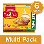 Britannia Toastea Premium Bake Rusk With Goodness Of Elaichi, Sooji & Wheat 6x50 g Multipack